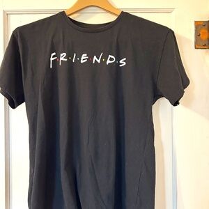 FRIENDS Iconic TV Sitcom Classic Black Graphic Logo Short Sleeve Tee T-Shirt Top